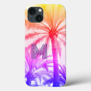 summer beach MONOGRAM RETRO IPHONE sunset palm  iPhone 13 Case