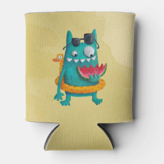 Summer Beach Monster Can Cooler