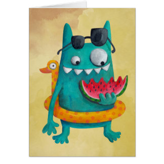 Summer Beach Monster Cards