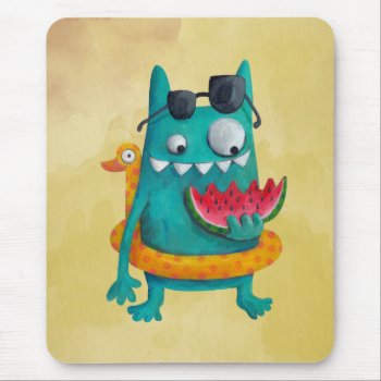 Summer Beach Monster Mouse Pad by colonelle at Zazzle