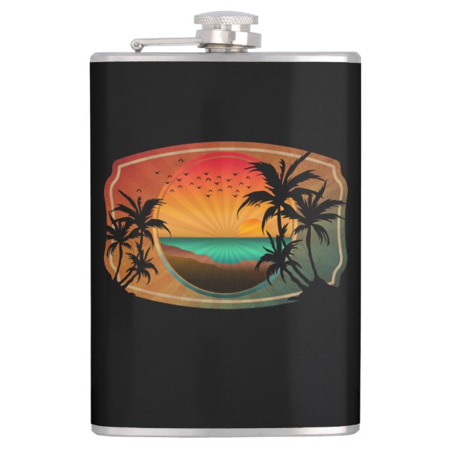 SUMMER BEACH NATURE VINTAGE FLASK (Front)