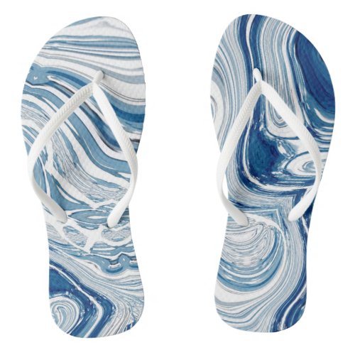 summer beach nautical waves watercolor blue swirls flip flops