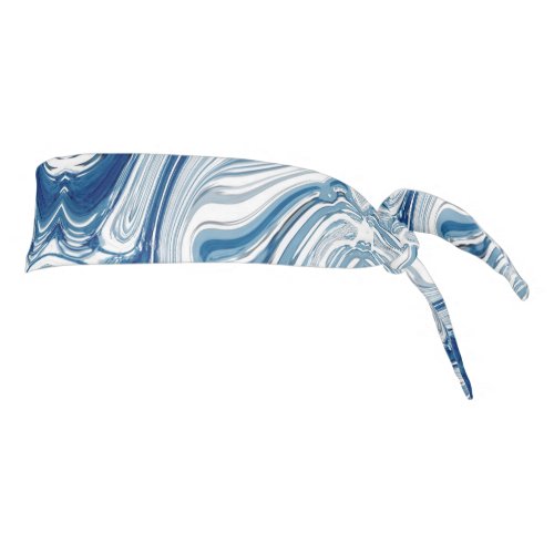 summer beach nautical waves watercolor blue swirls tie headband