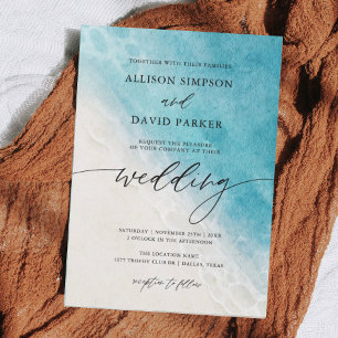 Summer Beach Nautical Wedding Invitations