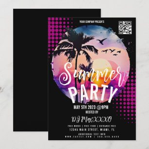 Summer Beach Night Event Party Bar Club Flyer Invitation