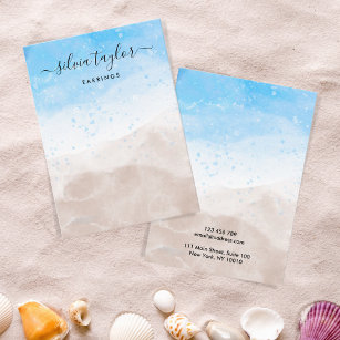 Summer Beach Ocean calligraphy  display card