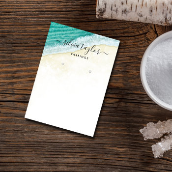 Summer Beach Ocean Calligraphy  Display Card by smmdsgn at Zazzle