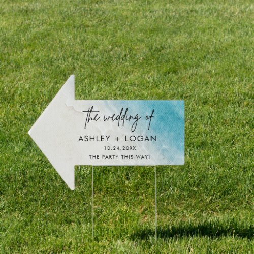 Summer Beach Ocean Wedding Direction  Sign