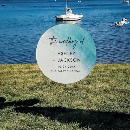 Summer Beach Ocean Wedding Welcome Sign