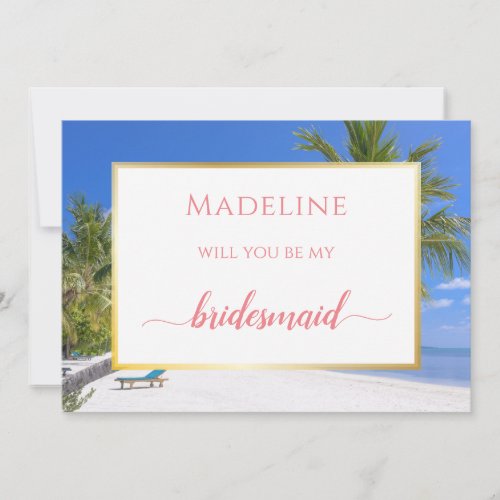 Summer Beach Palm Amazing Digital Bridesmaid Card