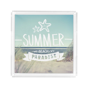 Summer Beach Paradise Acrylic Tray
