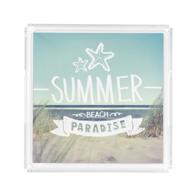 Summer Beach Paradise Acrylic Tray (Front)