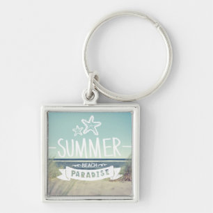 Summer Beach Paradise Keychain