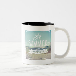 Summer Beach Paradise Two-Tone Coffee Mug
