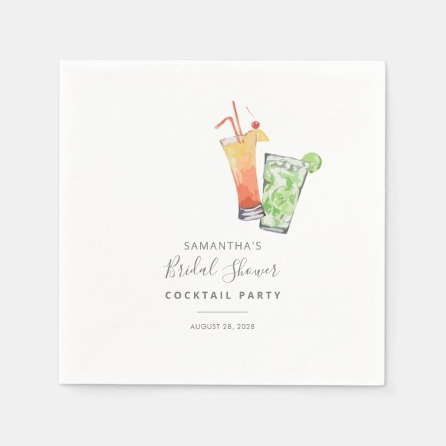 Summer Beach Party Bridal Shower Paper Napkins (Front)