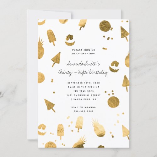 Summer Beach Party Gold Foil Adult Birthday  Invitation - Summer Beach Party Gold Foil Adult Birthday Invitation
Message me for any needed adjustment