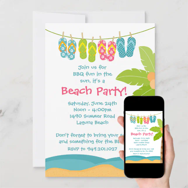 Summer Beach Party Invitation | Zazzle