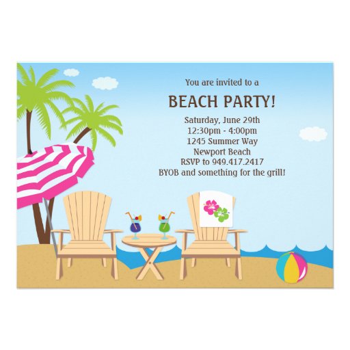 Summer Beach Party Invitations 5