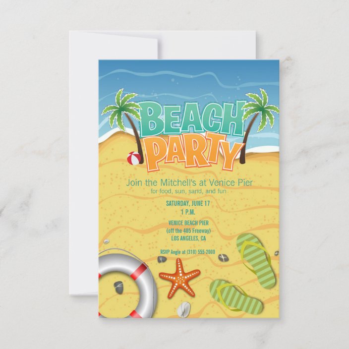 summer beach party invitation | Zazzle.com