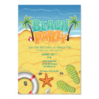 summer beach party invitation