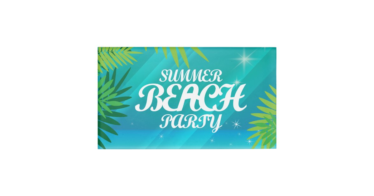 Summer Beach Party Name Tag Zazzle