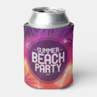 Summer Beach Party Night Can Cooler