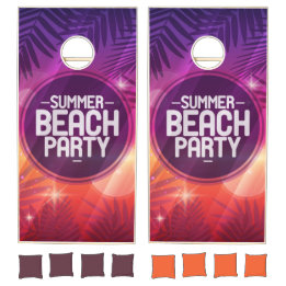 Summer Beach Party Night Cornhole Set