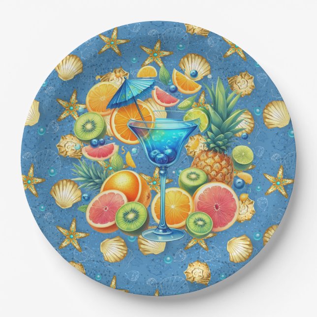 Summer Beach Party  Paper Plates (Front)