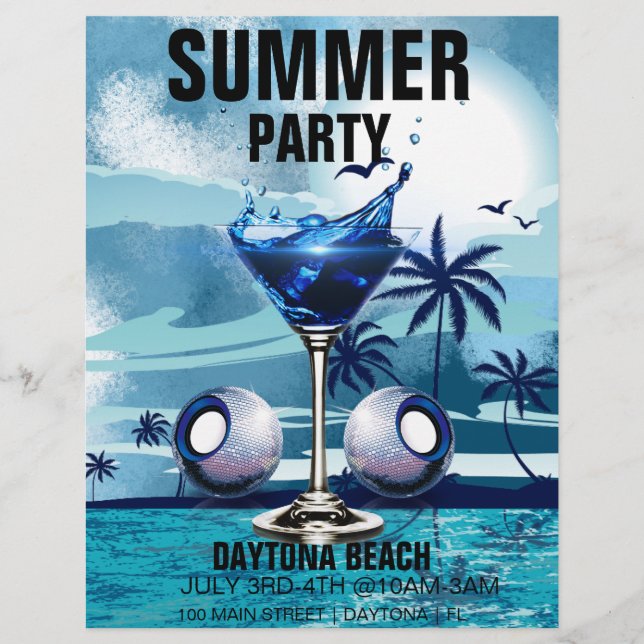 Summer Beach Party Promotional Marketing Event Flyer (Front)
