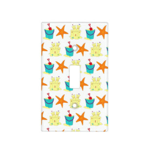 Summer Beach Party Sandcastle Starfish Pail Shovel Light Switch Cover