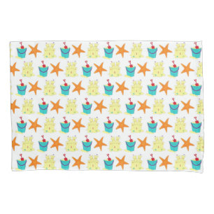 Summer Beach Party Sandcastle Starfish Pail Shovel Pillow Case