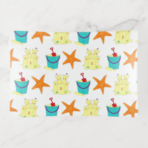 Summer Beach Party Sandcastle Starfish Pail Shovel Trinket Tray