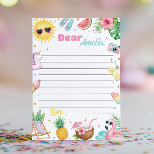 Summer Beach Party Time Capsule Note Message Card