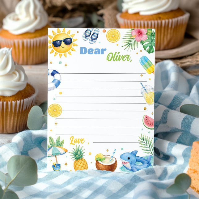 Summer Beach Party Time Capsule Note Message Card (Creator Uploaded)