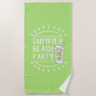 Summer Beach Party Typography ID416 Beach Towel