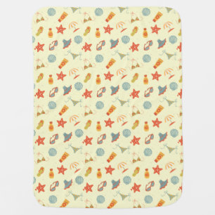 Summer Beach Pattern Baby Blanket