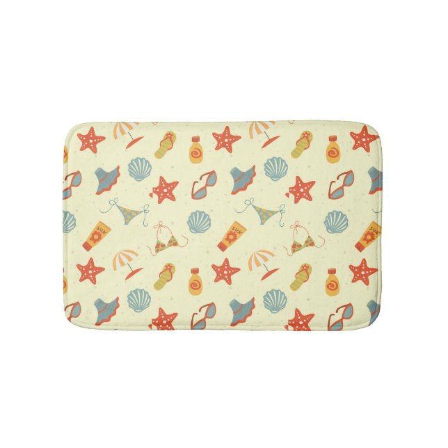 Summer Beach Pattern Bathroom Mat (Front)
