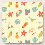 Summer Beach Pattern Beverage Coaster