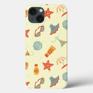 Summer Beach Pattern iPhone 13 Case