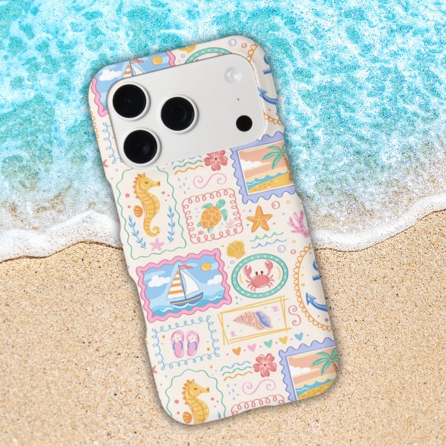Summer Beach Pattern Cute Beach  iPhone Case (Creator Uploaded)