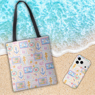 Summer Beach Pattern Cute Beach Tote Bag