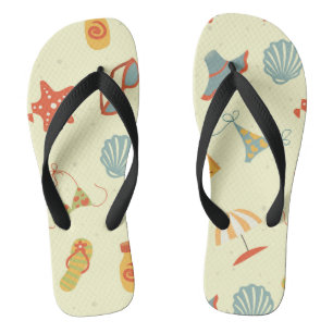 Summer Beach Pattern Flip Flops