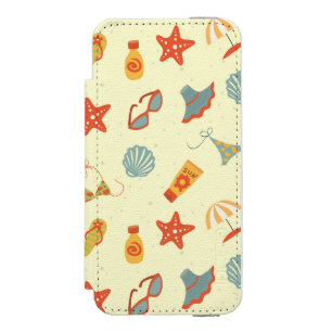 Summer Beach Pattern iPhone SE/5/5s Wallet Case