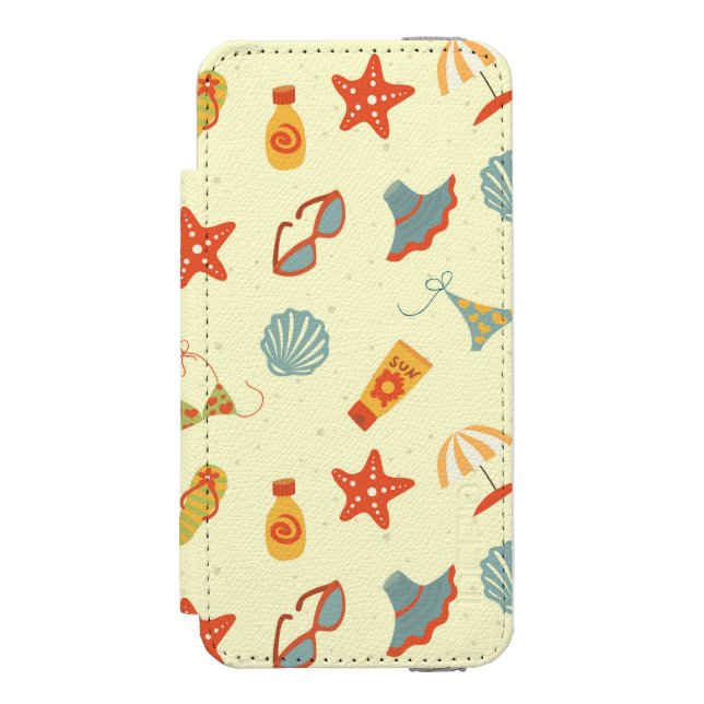 Summer Beach Pattern Incipio iPhone Wallet Case (Folio Front)