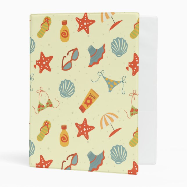 Summer Beach Pattern Mini Binder (Front/Inside)