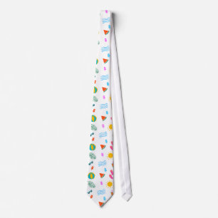 Summer Beach Pattern Neck Tie