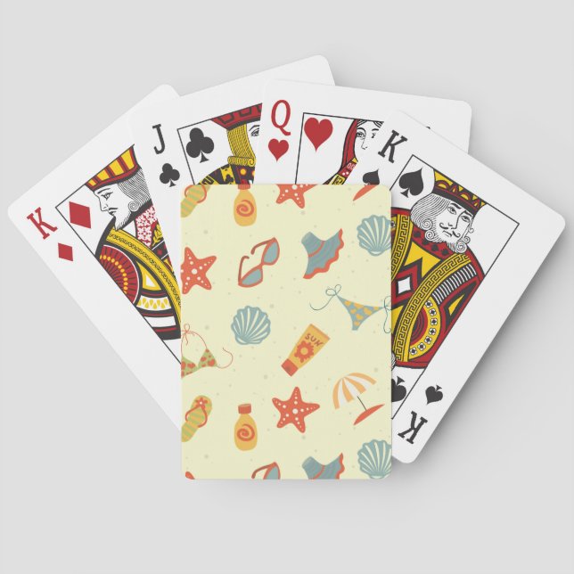 Summer Beach Pattern Poker Cards (Back)