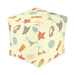 Summer Beach Pattern Pouf