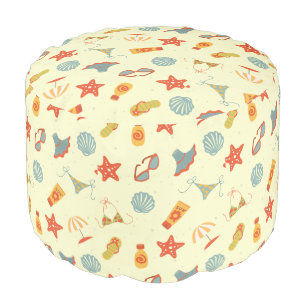 Summer Beach Pattern Pouf