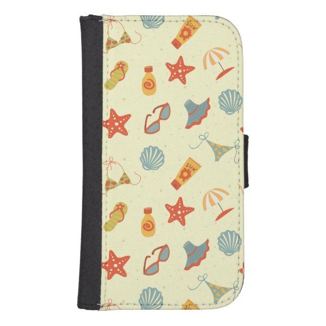 Summer Beach Pattern Samsung Galaxy Wallet Case (Front)